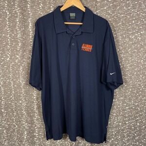 Vintage University of Illinois Tennis Nike‎ Team Polo Shirt Men's XXL